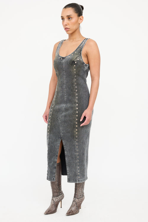 Blumarine Denim Gromet Sleeveless Dress