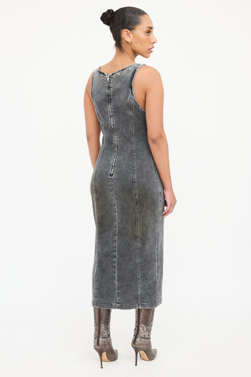 Blumarine Denim Gromet Sleeveless Dress