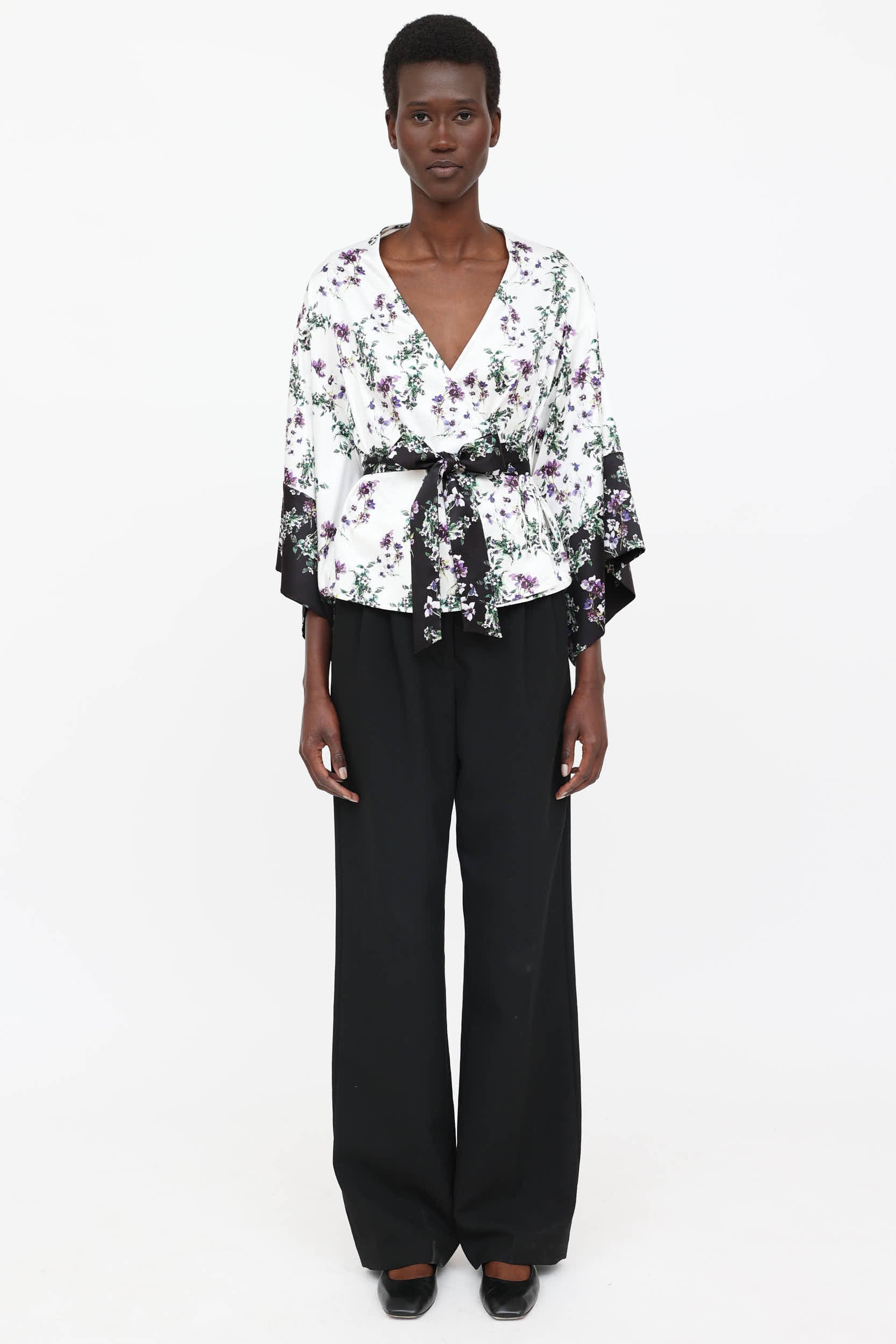 Blumarine Floral Wrap Blouse