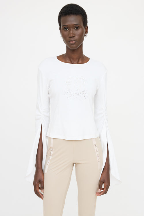 Blumarine Logo Embellished Top