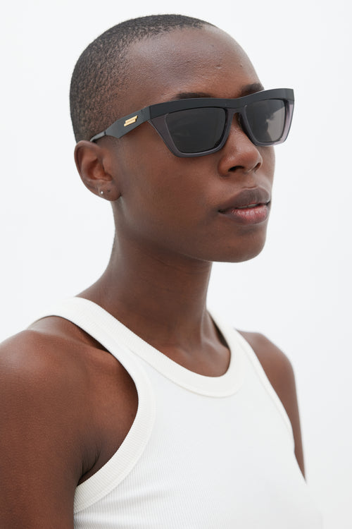 Bottega Veneta Black & Gold BV1056S Cateye Sunglasses