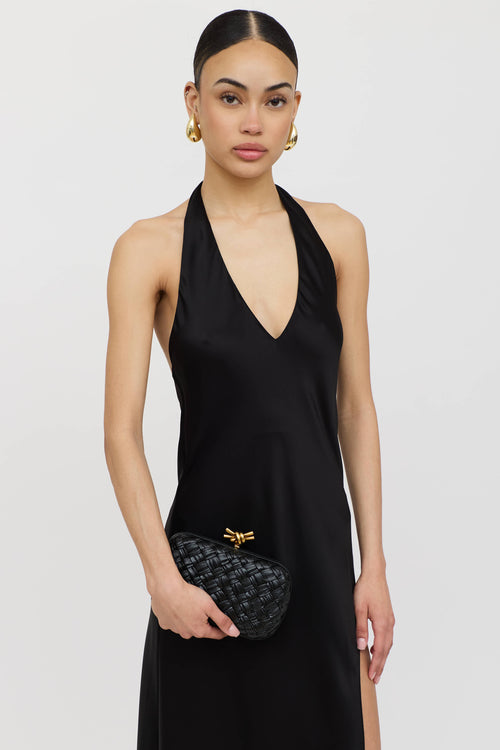 Bottega Veneta Leather Foulard Intrecciato Knotted Clutch
