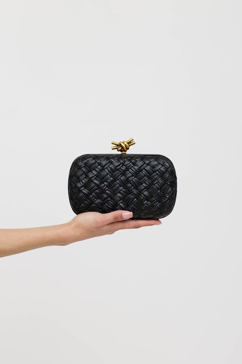 Bottega Veneta Leather Foulard Intrecciato Knotted Clutch