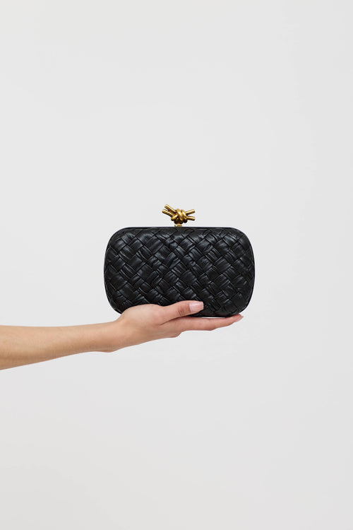 Bottega Veneta Leather Foulard Intrecciato Knotted Clutch