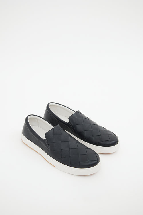 Bottega Veneta Black & White Maxi Intrecciato Sneakers