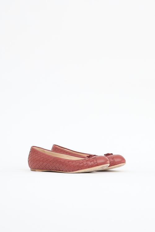 Bottega Veneta Intrecciato Bow Flat