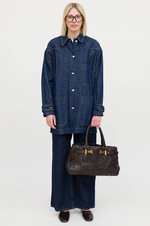 Bottega VenetaLeather Intrecciato Tote Bag