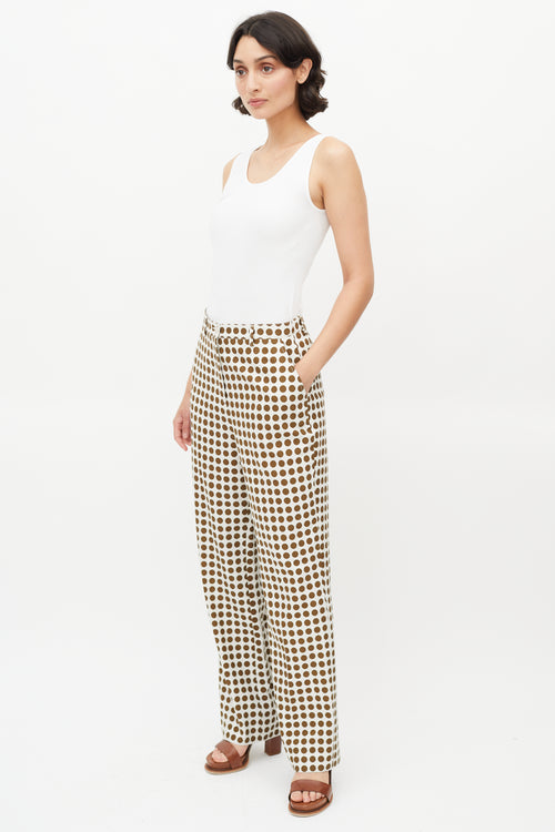 Bottega Veneta Cream & Brown Dots Trouser