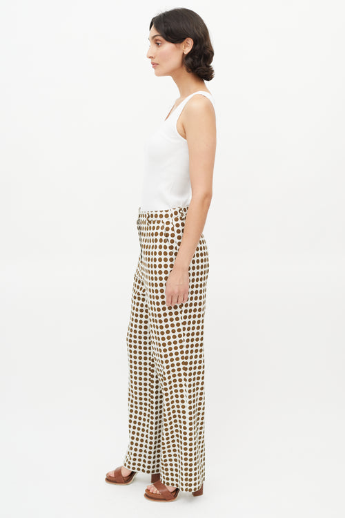 Bottega Veneta Cream & Brown Dots Trouser
