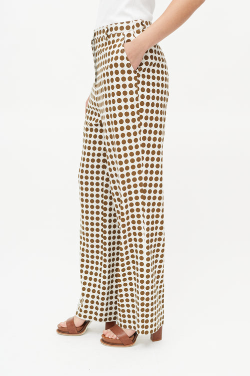 Bottega Veneta Cream & Brown Dots Trouser