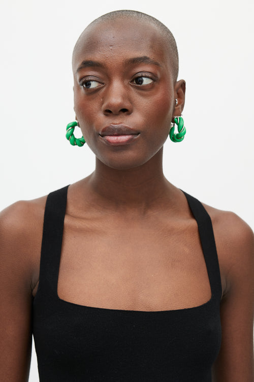 Bottega Veneta Leather Twist Earrings