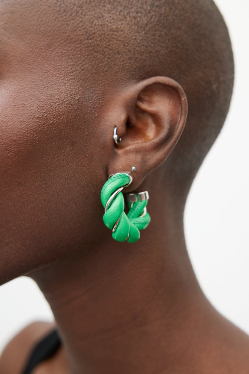 Bottega Veneta Leather Twist Earrings