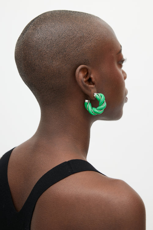 Bottega Veneta Leather Twist Earrings