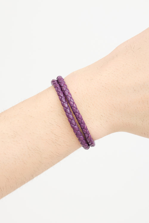 Bottega Veneta Leather Intrecciato Bracelet