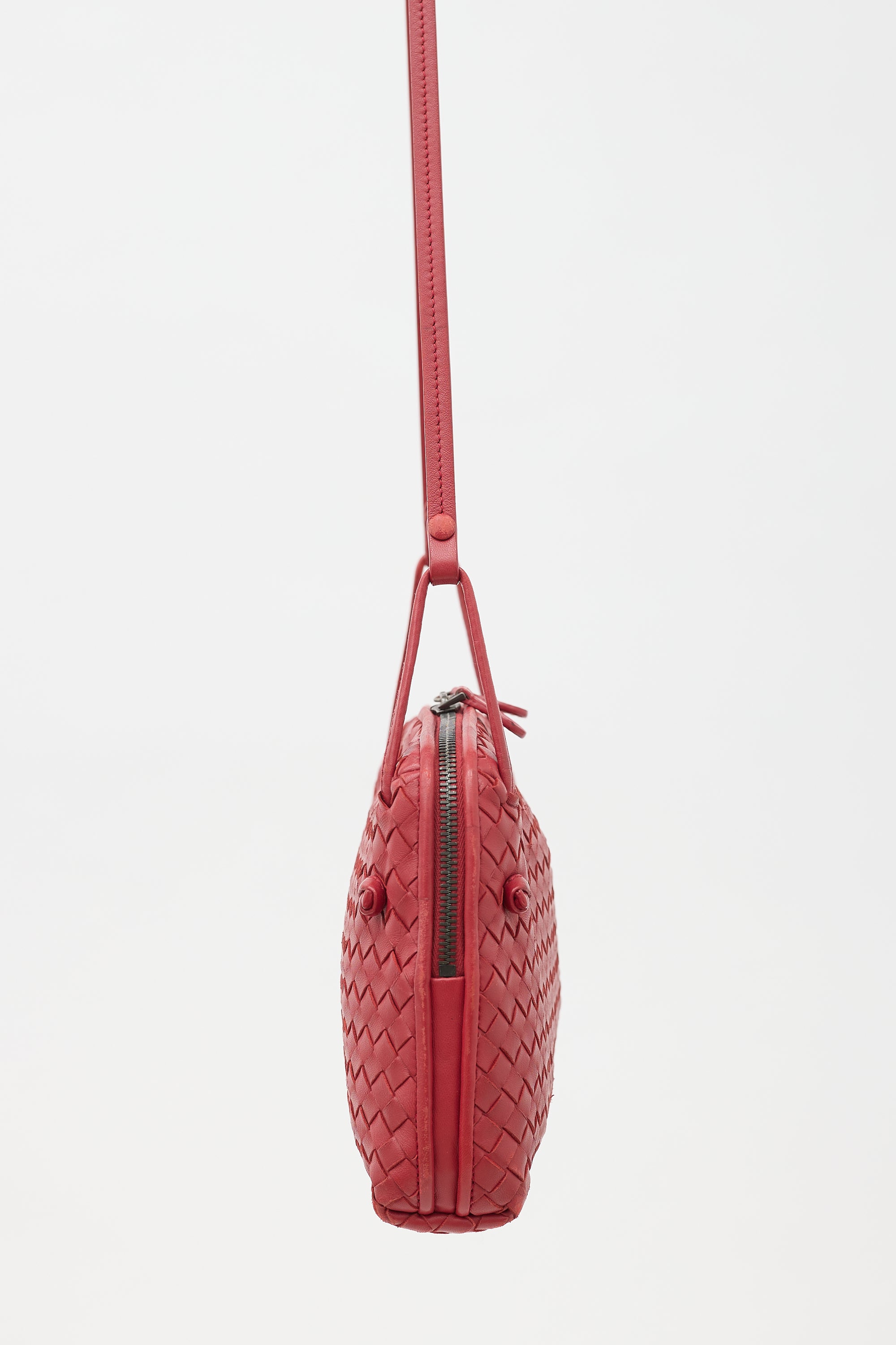 Bottega Veneta Leather Intrecciato Nodini Crossbody Bag