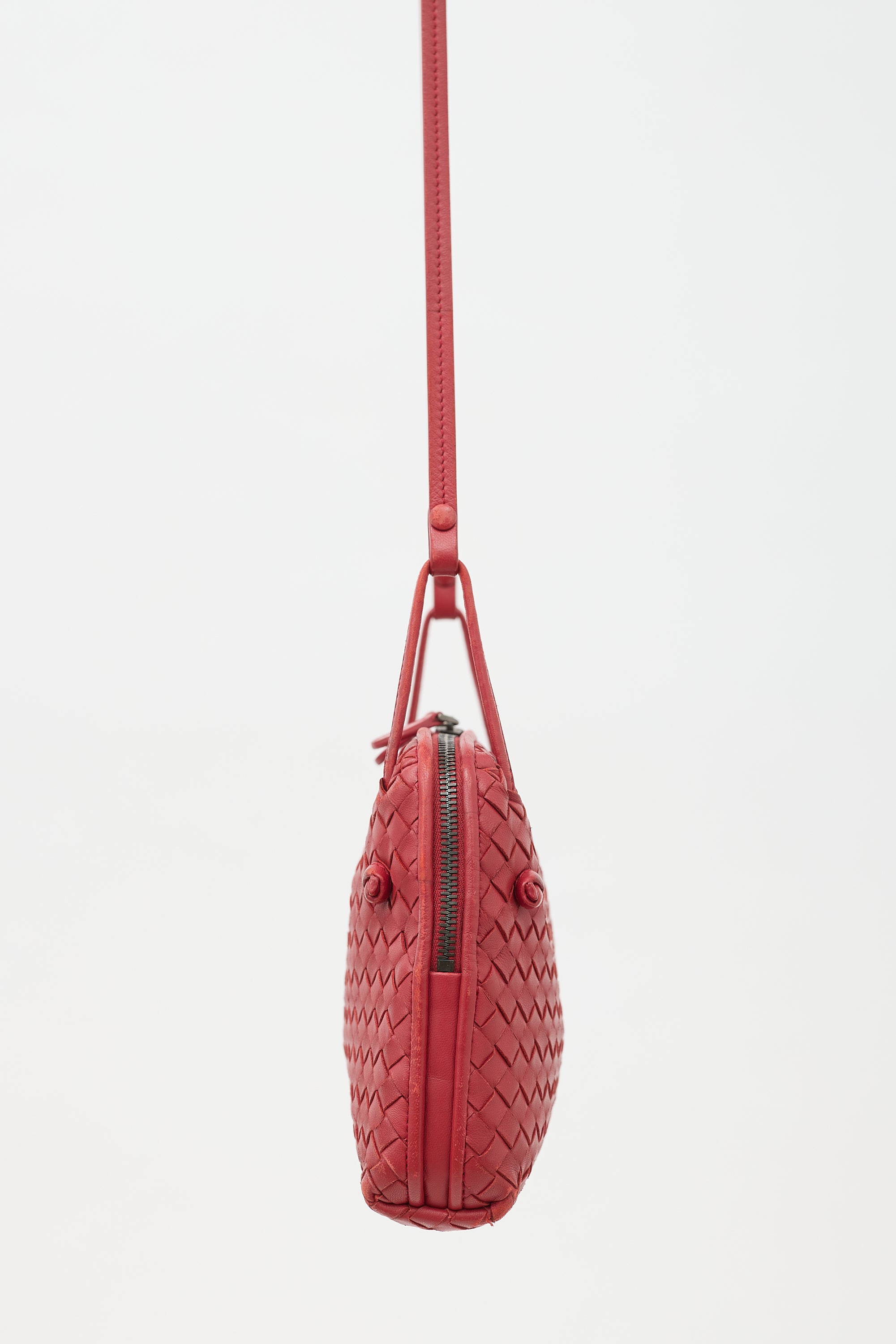 Bottega Veneta Leather Intrecciato Nodini Crossbody Bag