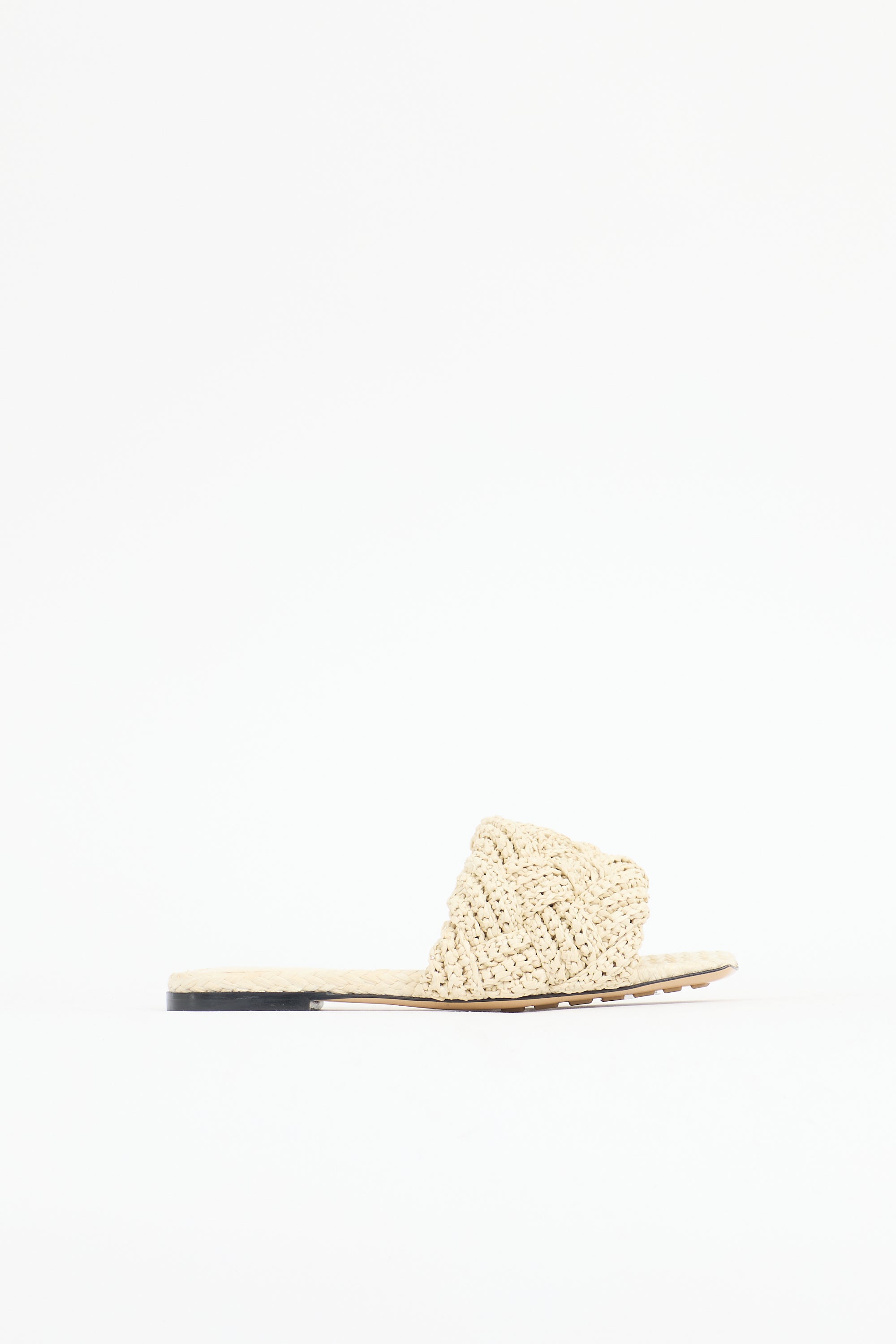 Bottega Veneta Raffia Lido Intreccio Slide
