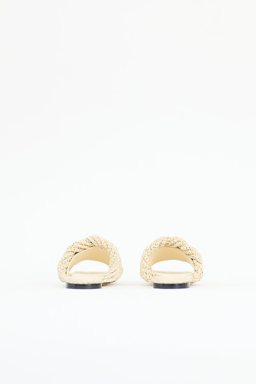 Bottega Veneta Raffia Lido Intreccio Slide