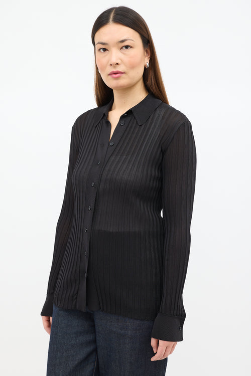 Silk Ribbed Knit Top