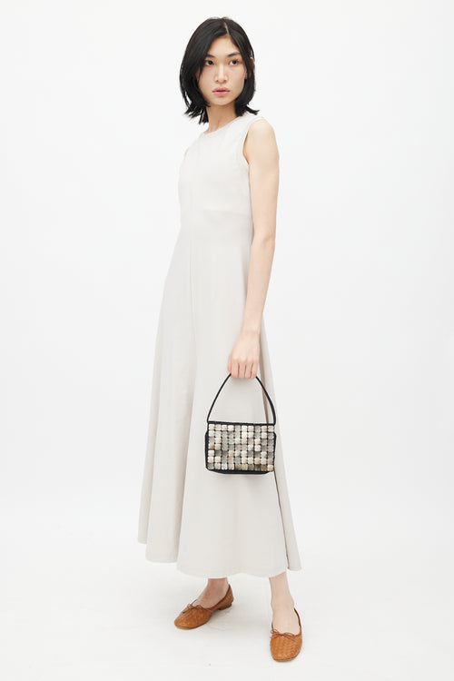 Bottega Veneta Vintage Black & Silver Shell Beaded Shoulder Bag