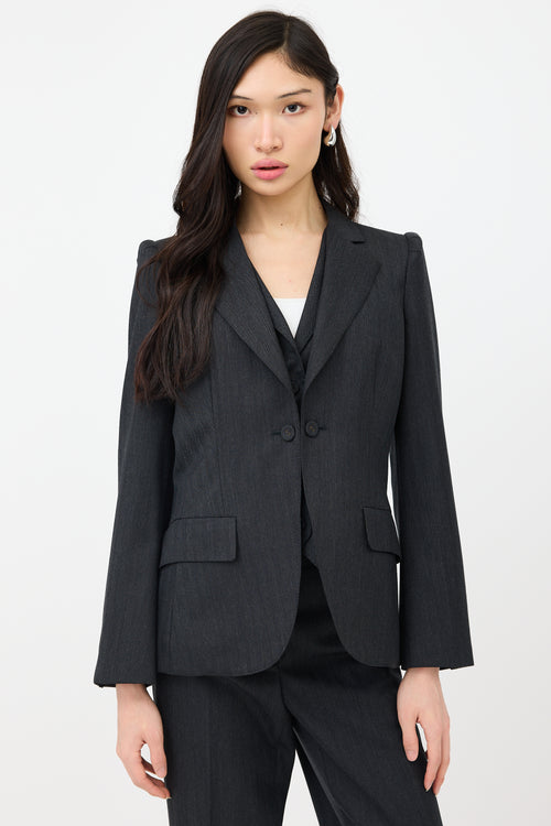 Bottega Veneta Wool Patterned Blazer