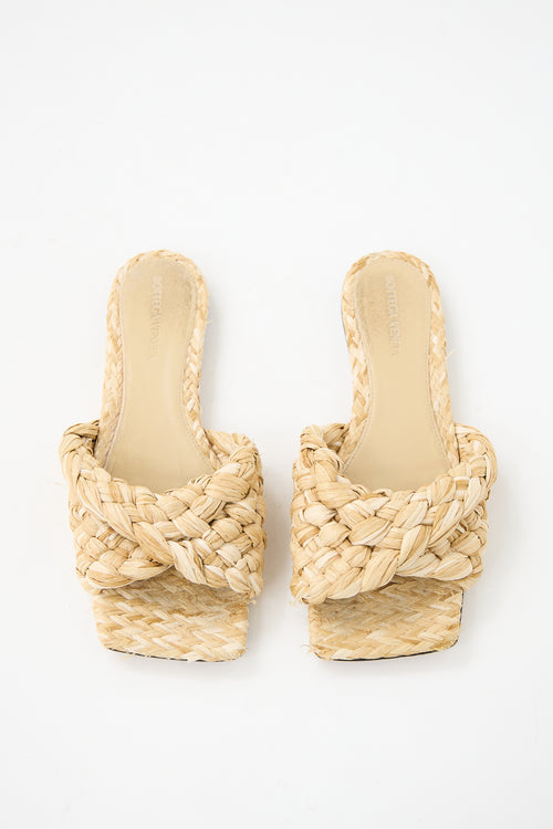 Bottega Veneta Raffia Stretch Slide