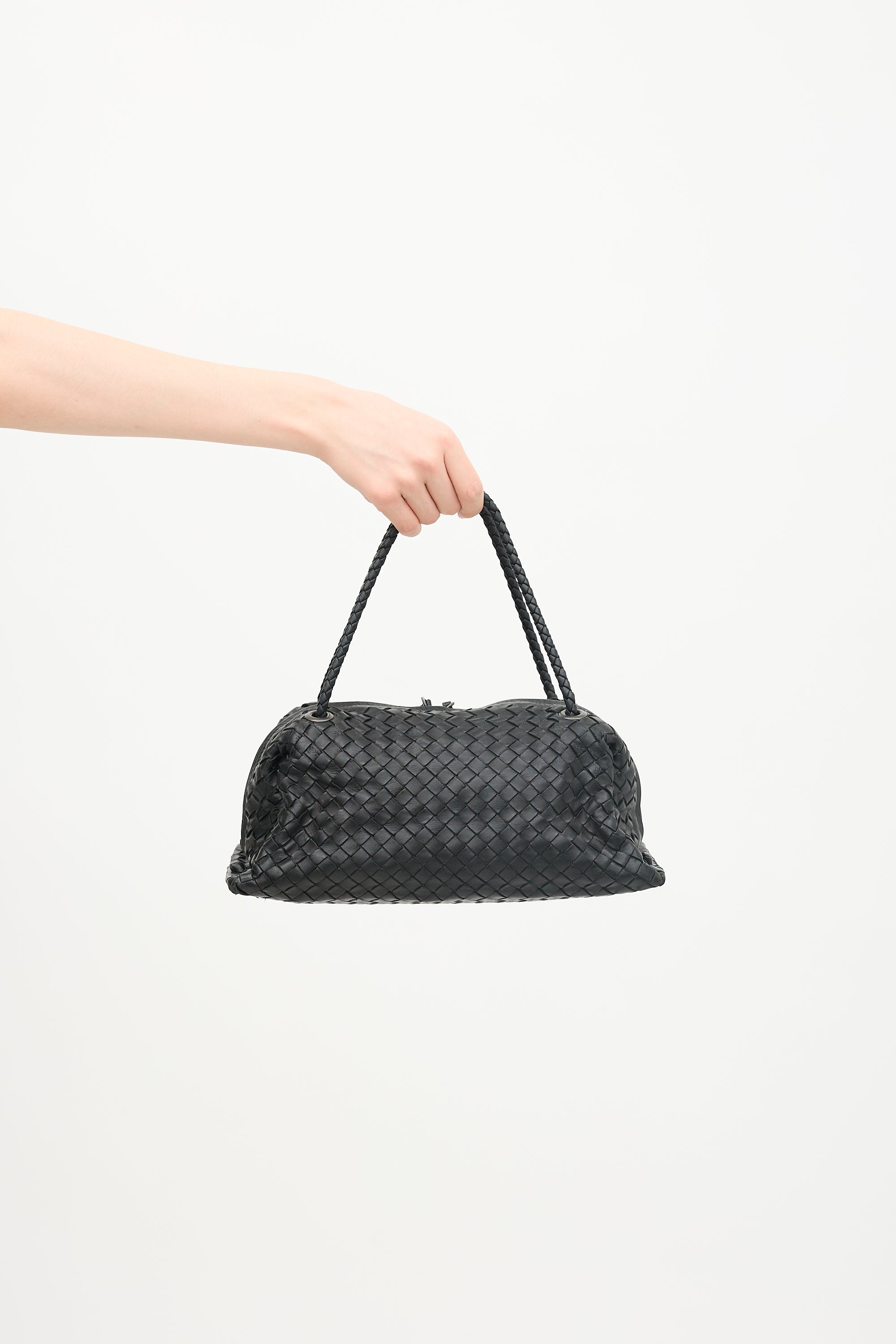 Bottega Veneta 2003 Intrecciato Leather Boston Bag