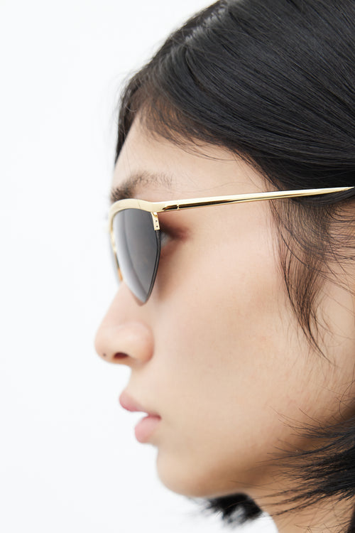 Bottega Veneta Black & Gold BV1091S Tapered Sunglasses