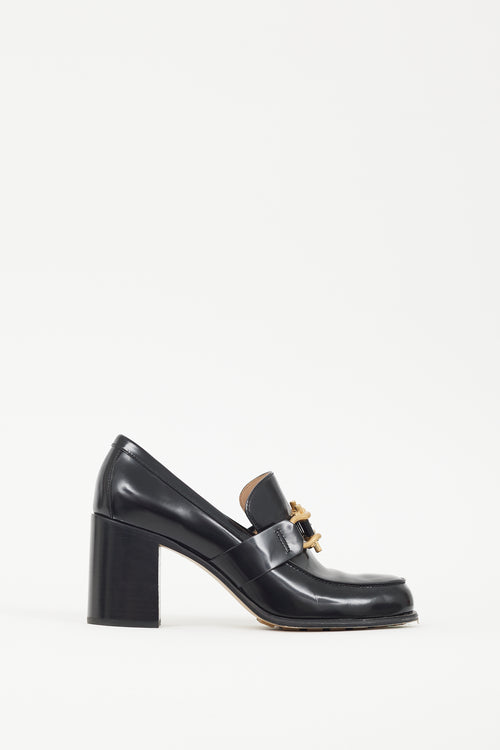 Bottega Veneta Black & Gold Patent Leather Monsieur Loafer