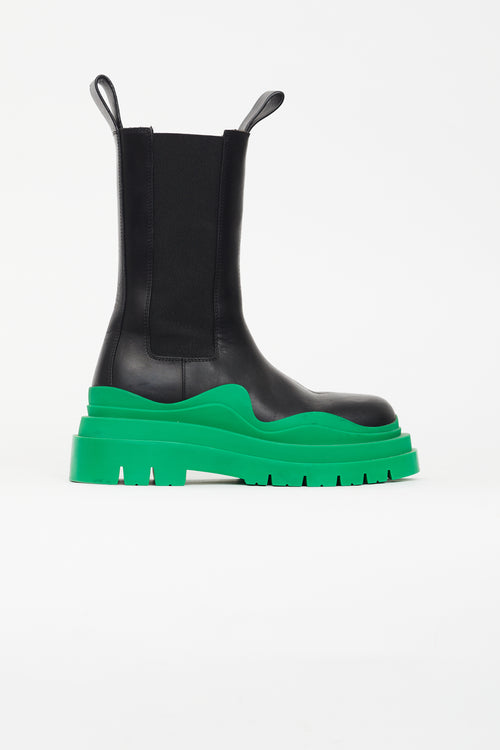 Bottega Veneta Black & Green Tire Boot
