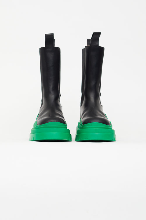 Bottega Veneta Black & Green Tire Boot