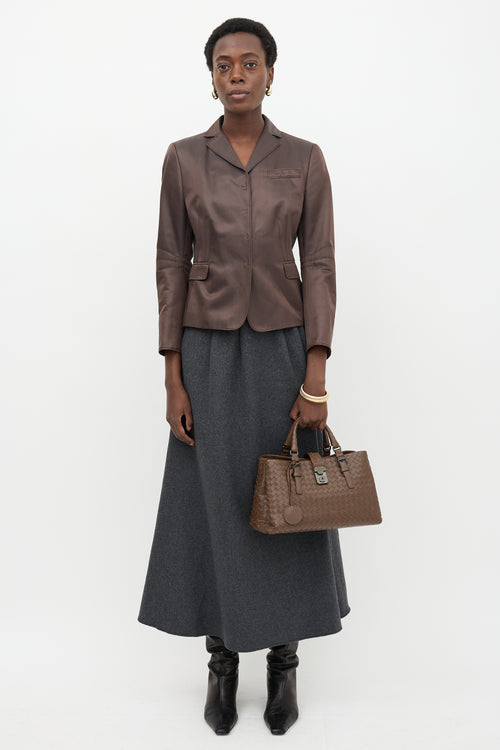 Bottega Veneta Intrecciato Leather Small Roma Bag