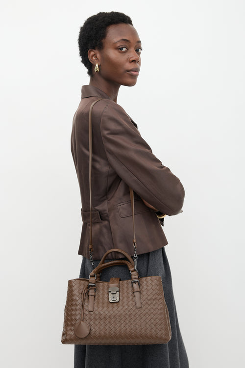 Bottega Veneta Intrecciato Leather Small Roma Bag
