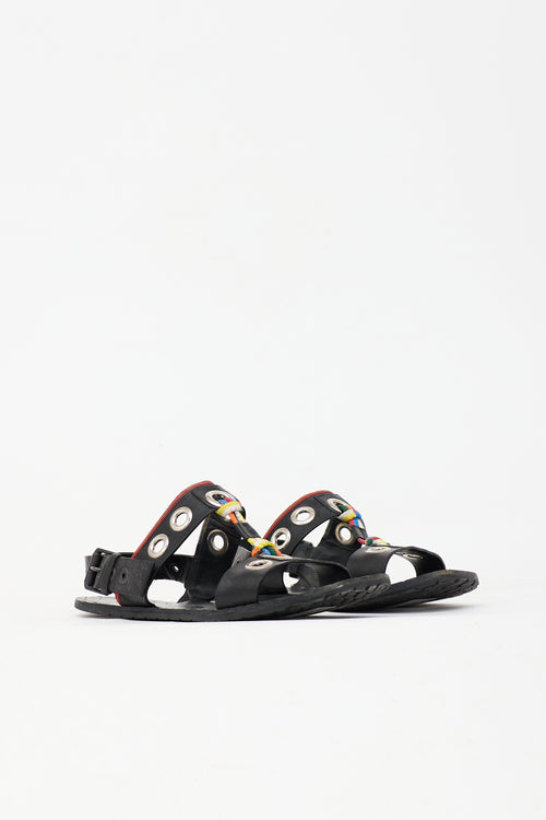 Bottega Veneta Leather Grommet Sandal