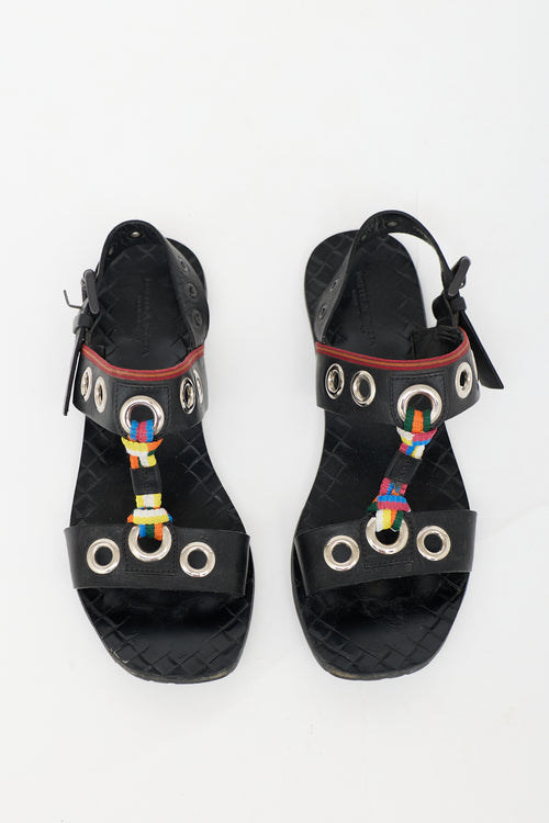 Bottega Veneta Leather Grommet Sandal