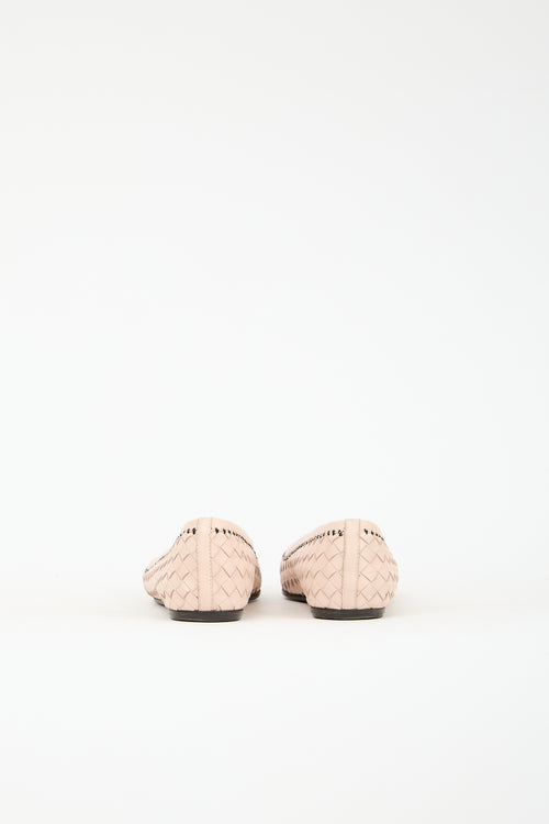 Bottega Veneta Leather Intrecciato Flat