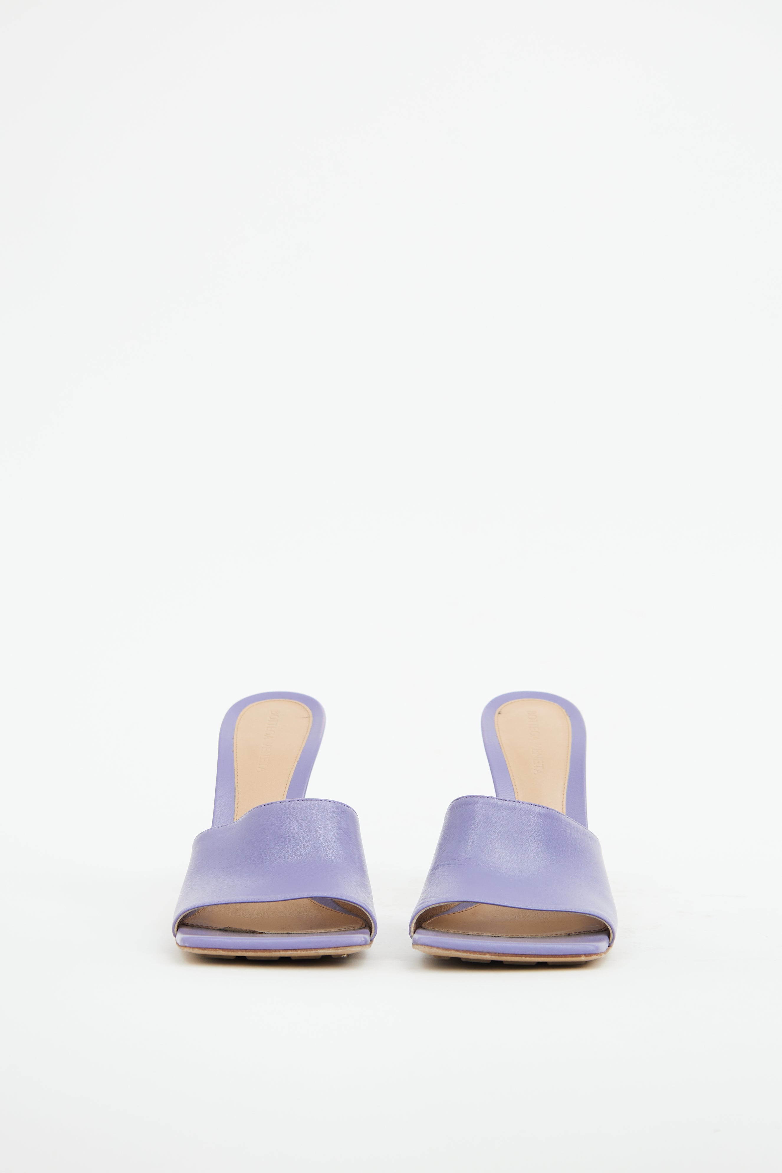 Bottega Veneta Purple Leather Stretch Mule