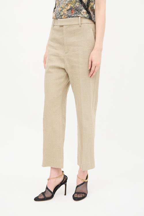 Bottega Veneta SS 2021 Linen High Waist Trouser