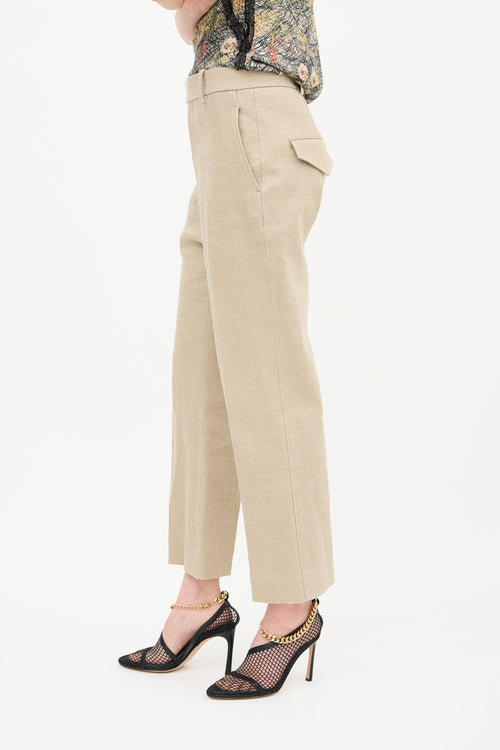 Bottega Veneta SS 2021 Linen High Waist Trouser