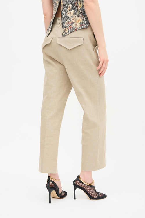 Bottega Veneta SS 2021 Linen High Waist Trouser