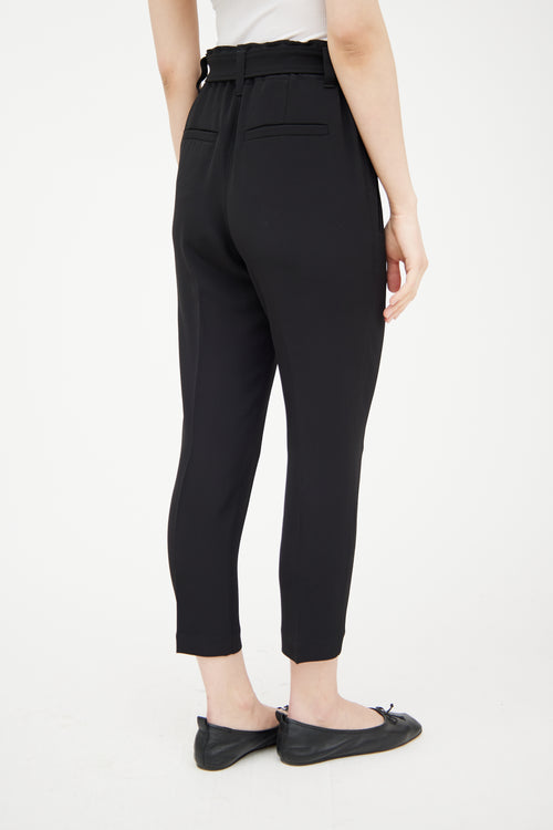 Brunello Cucinelli Black Tapered Paperbag Trouser