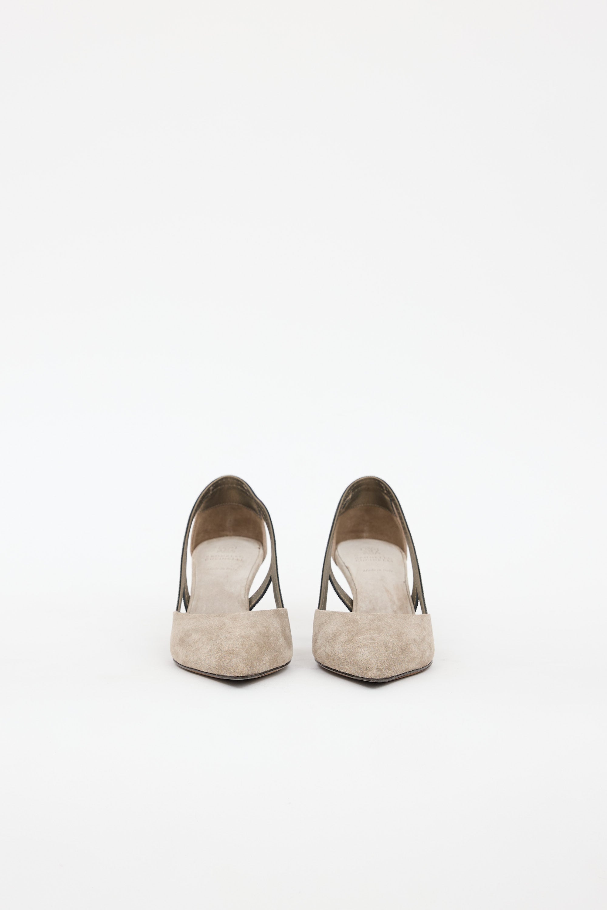 Brunello Cucinelli Suede Monili Pump