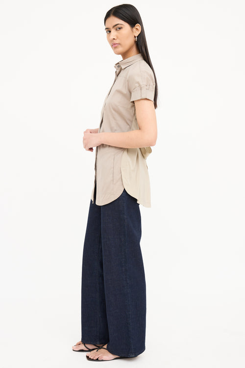 Brunello Cucinelli Cotton & Silk Collar Shirt