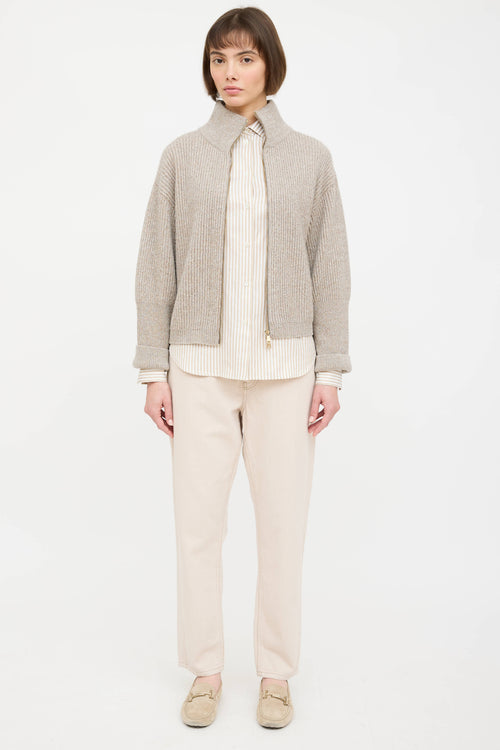 Wool Knit Metallic Sweater