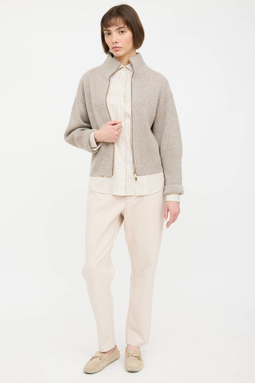 Wool Knit Metallic Sweater