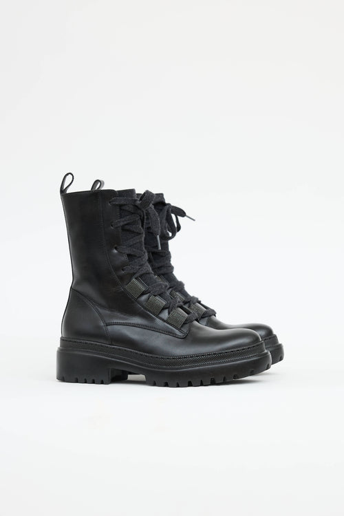 Brunello Cucinelli Monili Combat Boot