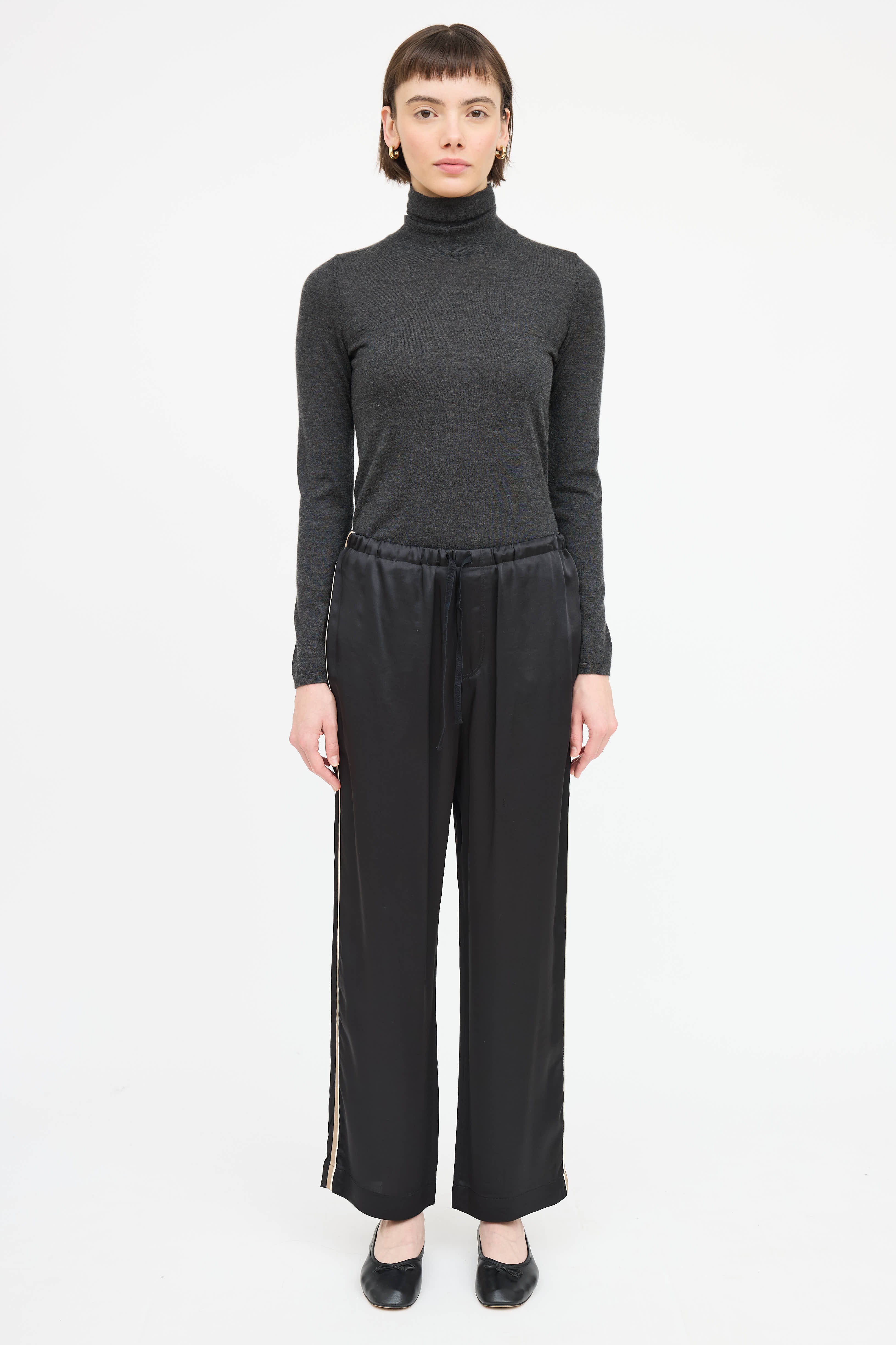 Brunello Cucinelli Satin Stripe Pant