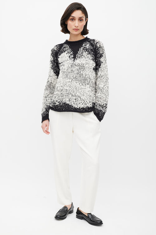 Brunello Cucinelli Black & White Knit Sequin Sweater