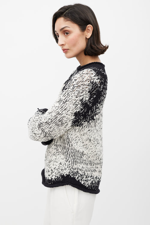 Brunello Cucinelli Black & White Knit Sequin Sweater