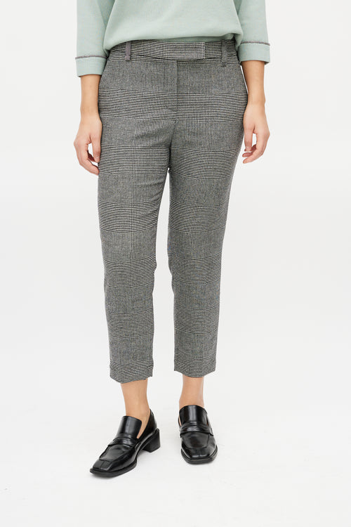 Brunello Cucinelli Black & White Wool Houndstooth Trouser